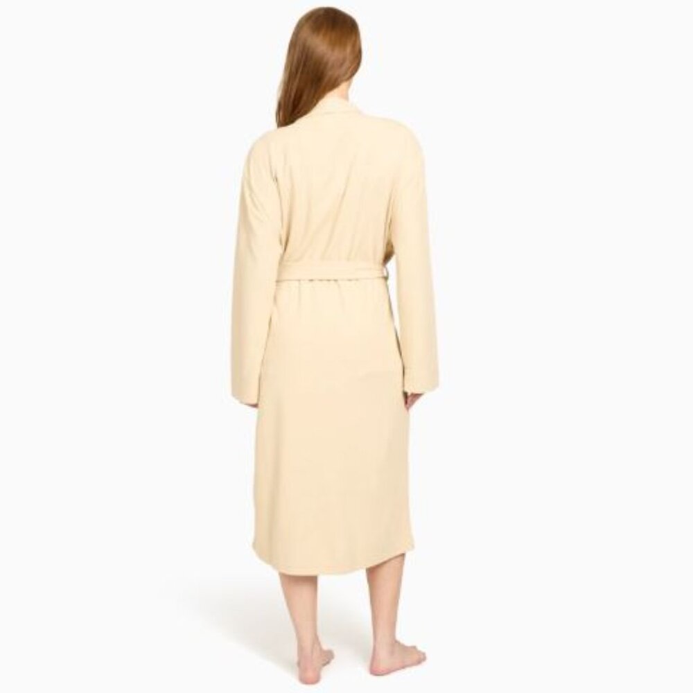 Line & Dot Waffle Knit Robe Cream Color - S/M - Picture 4 of 5